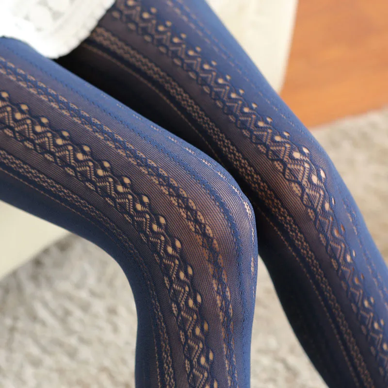 

New Sexy Women Lace Tights Hollow Out Female Silk Stockings Thin Women Pantyhose Tattoo Net Hosiery Tights Pattern Collant Femme