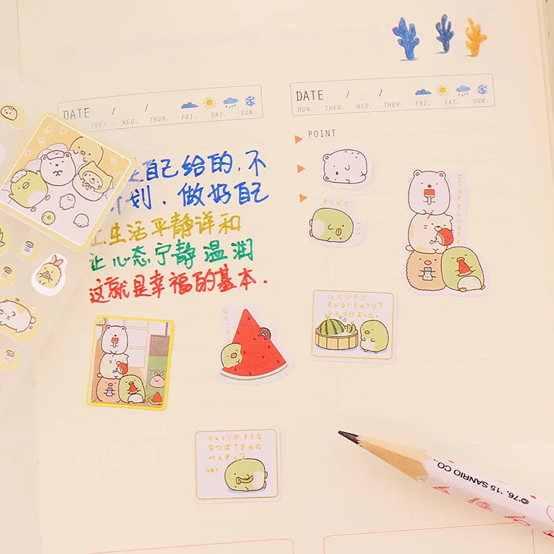 1 шт. бумажная наклейка Sumikko Gurashi милый медведь пингвин кошка декоративный клей
