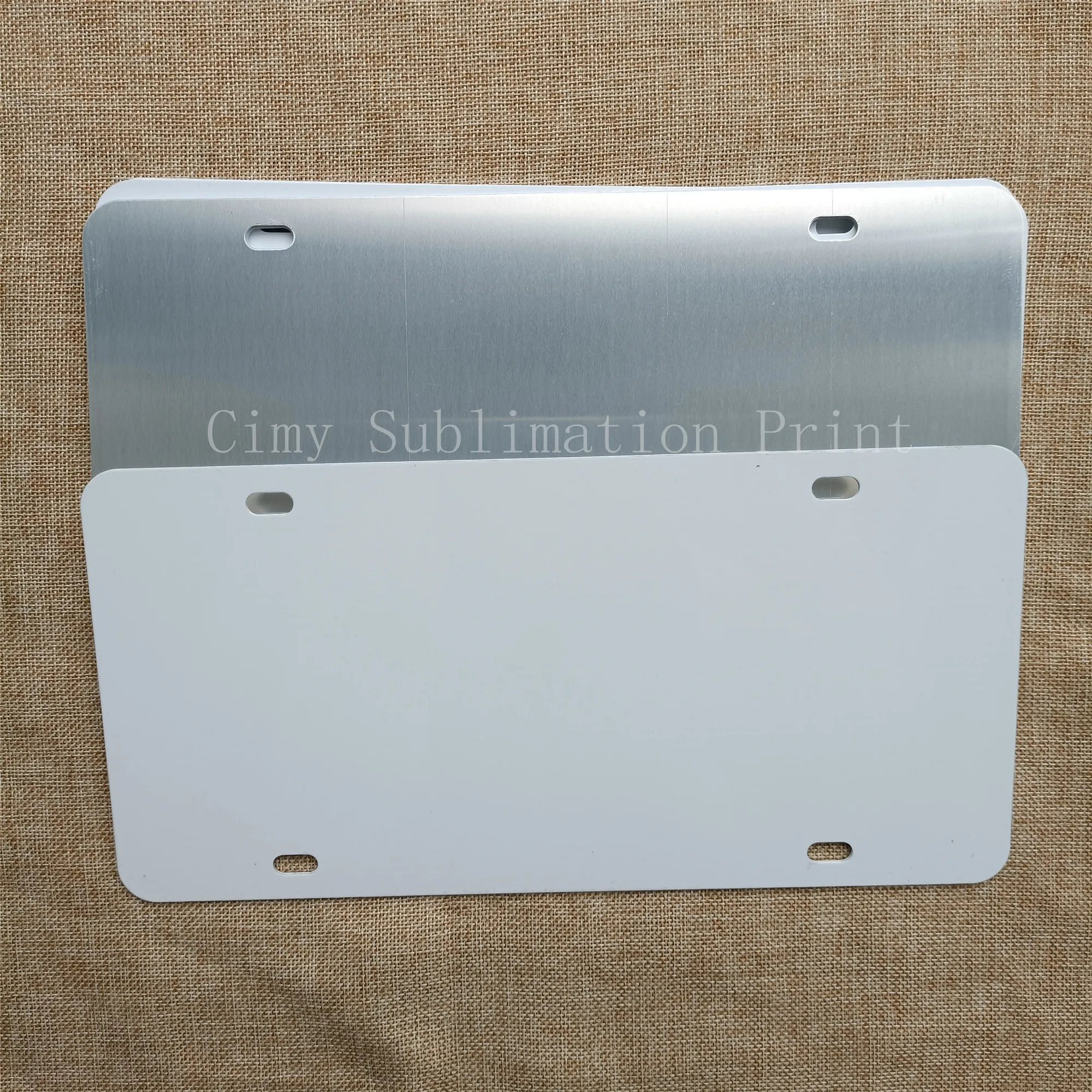 Placa de sublimación en blanco para coche y etiquetas decorativas, papel de transferencia de tinta de impresión DIY, 295x145x1mm, 10 unids/lote