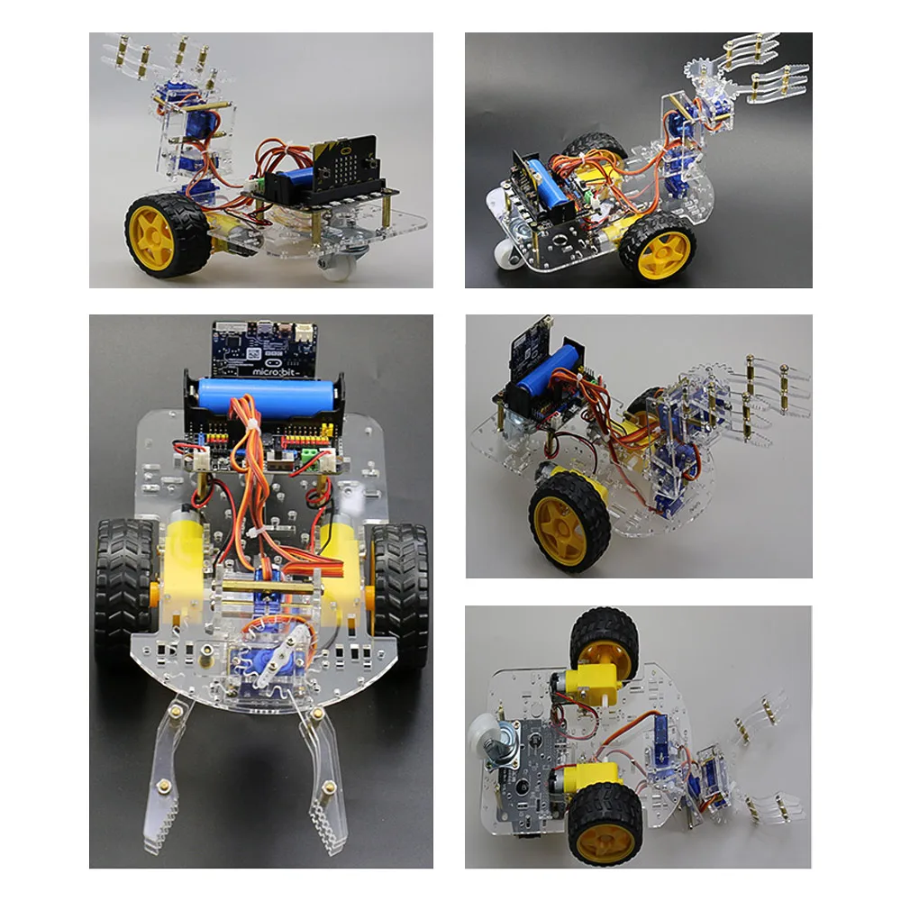 

Micro:bit Mechanical Arm Smart Robot Car DIY Kit Support Graphical Programming STEM Educational Toy with BT for Children Student