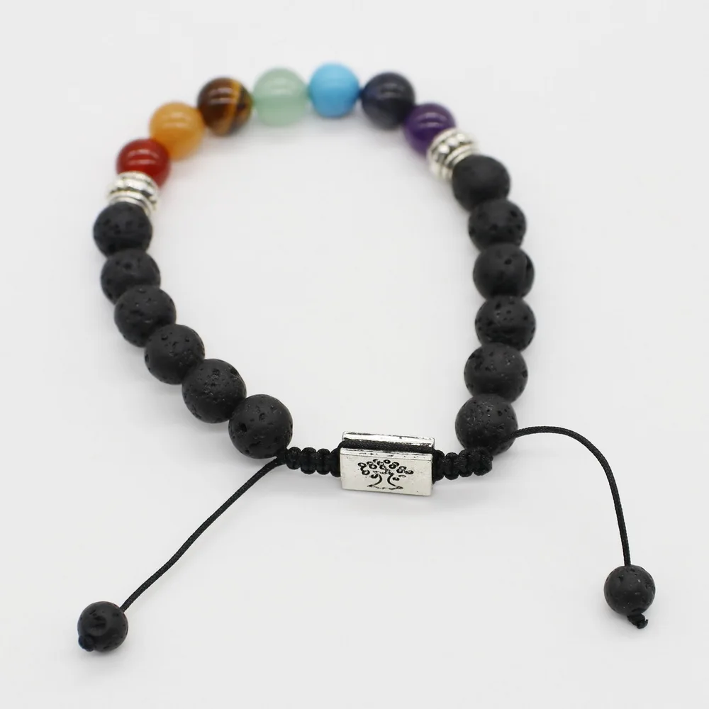 8 мм натуральный камень браслет ручного вязания Регулируемый с matal в Древо жизни