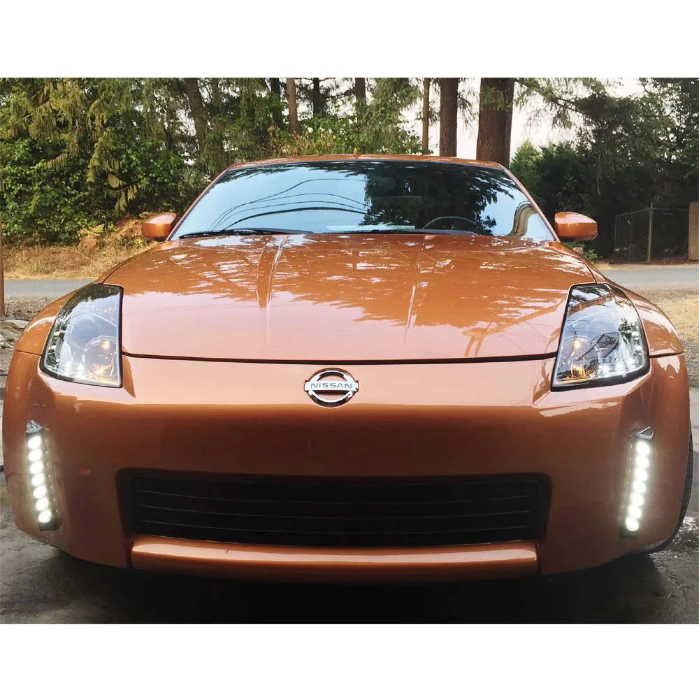 Для Nissan 350Z Z33 светодиодный DRL Дневной светильник дымчатые линзы прямой покрой
