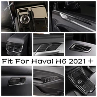 center control switch ignition handrest gear panel ac vent outlet cover trim for haval h6 2021 2022 black brushed accessories
