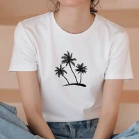 90s graphic rock top tees female coconut tree theme vintage t shirt fashion o neck tshirt female t shirt woman harajuku