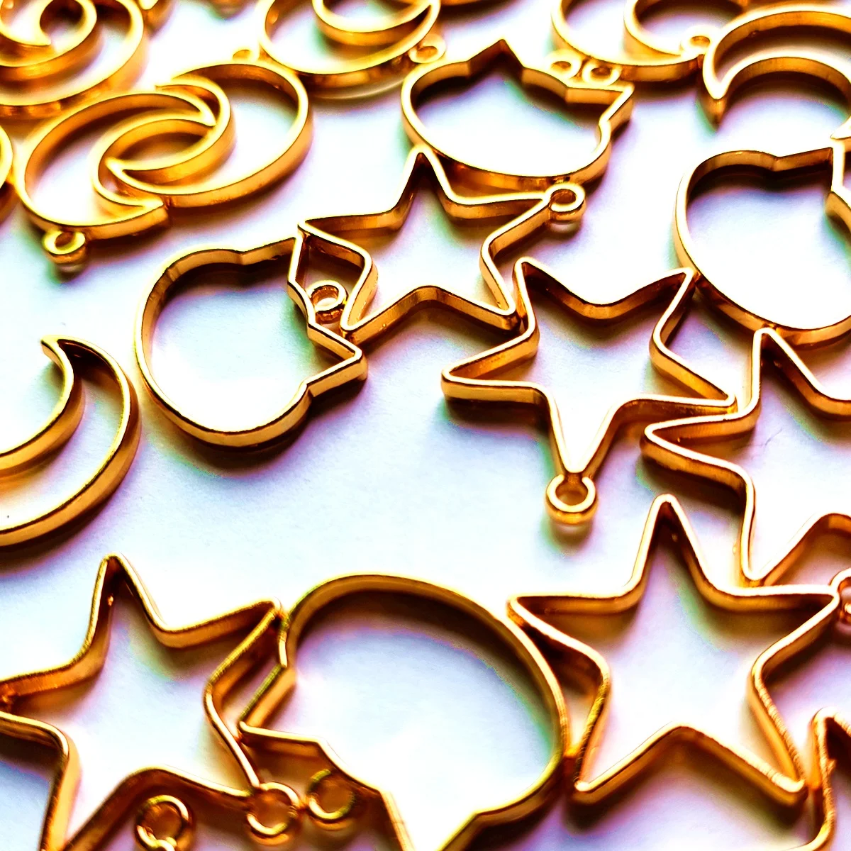 Металлические серьги звезда кошка луна сделай сам металлическая рамка ободок