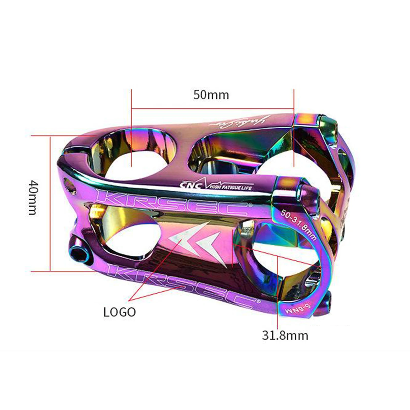 

31.8mm Mountain Bike Stem Deluxe Repair Replacement Short Stem Cycle Rainbow