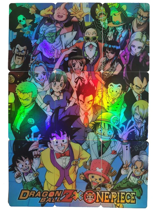 Dragon Ball Z ONE PIECE Son Goku Monkey D. Коллекция 9 боевых карт Luffy Vegeta IV Roronoa Zoro с названием