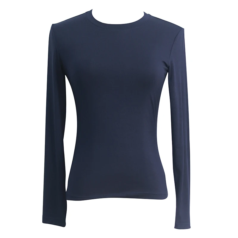 

2019 Autumn New Modal Small Round Neck T-shirt Tight Sexy Shirt Slim Solid Color A660