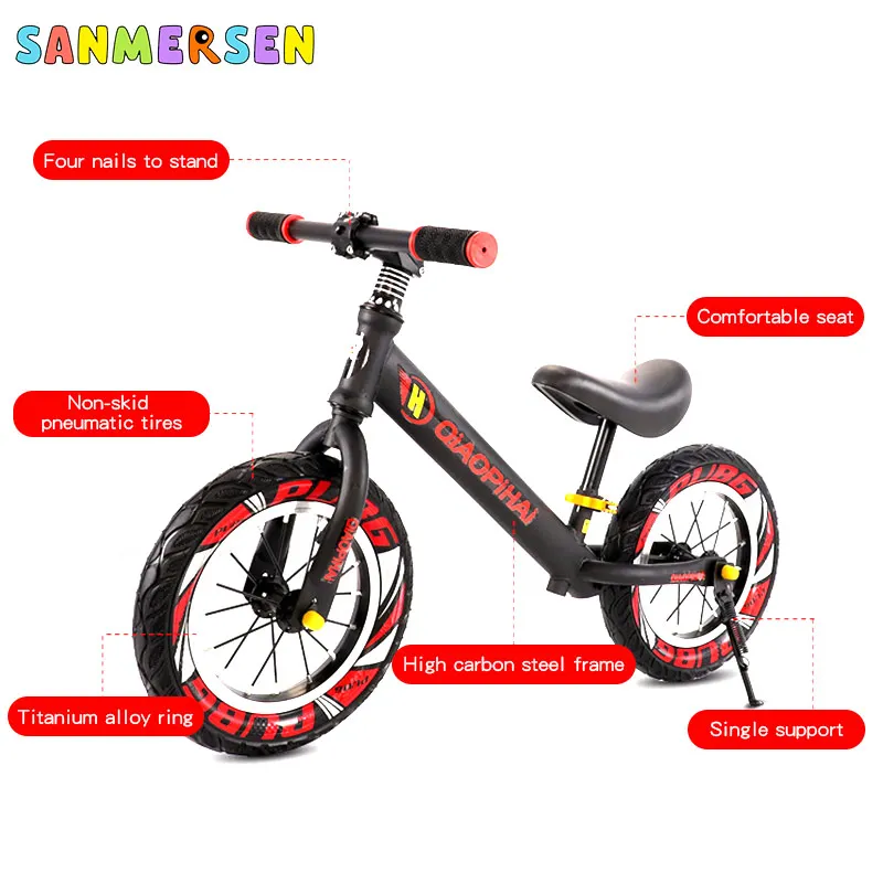 Обновленный 12 ''Детский велосипед Скутер без педалей слайдер супер