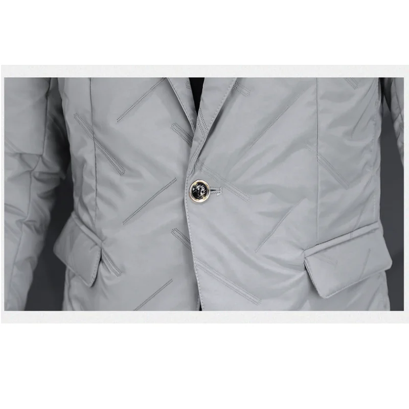 Blazer Men Autumn/Winter Men's Suit Fashion Jacket With Fleece And Thick Solid Color Button Door Pocket Trim Inthree ColorsM-3XL | Мужская