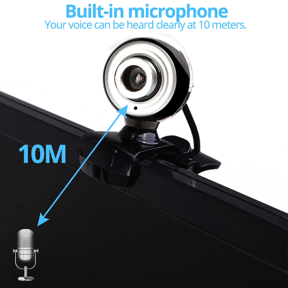 Webcam USB 2.0 HD Web Camera 360 Degree 16M Megapixel with Microphone for Laptop Desktop Mini High Quality | Компьютеры и офис