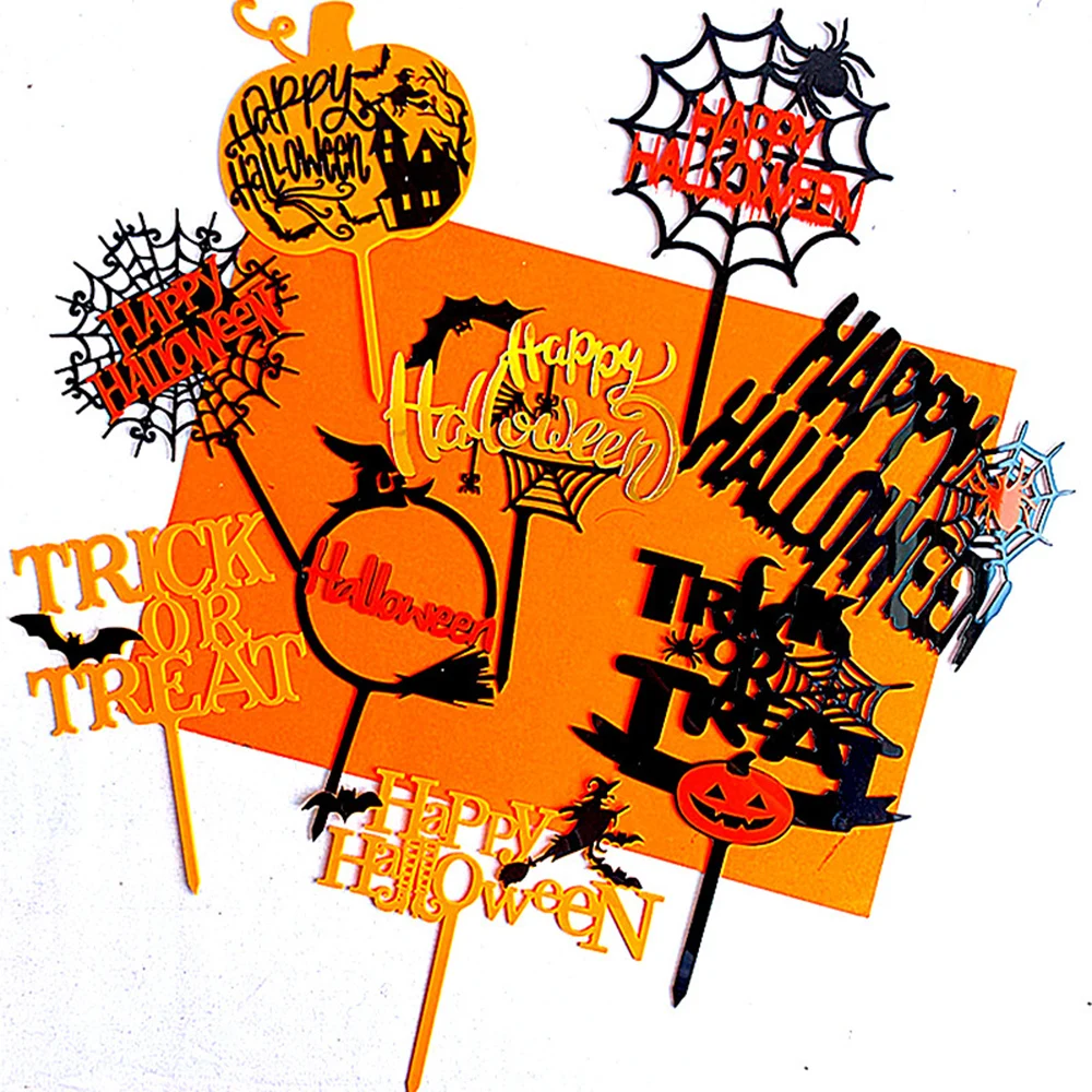 Торт Топпер на тему Хеллоуина Пластик фрукты выбирает кекс фигурки жениха и