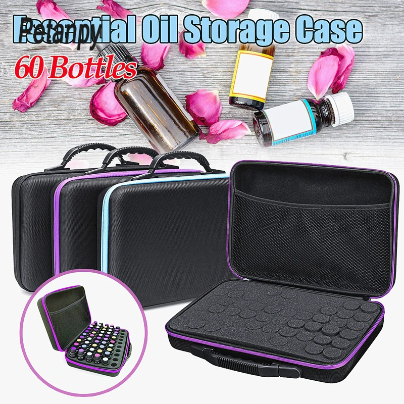 

15ml 60 Compartments Essential Oil Storage Bag Portable Travel Essential Oil Bottle Organizer Women Perfume Oil Collecting Case