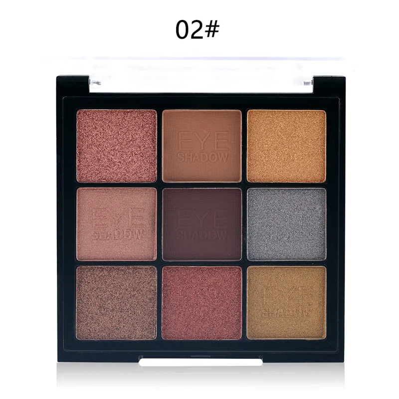 MISS ROSE 9 Colors Nude Eye Shadow Palette Matte Glitter Eyes Beauty Makeup Shimmer Palette Cosmetic Bling Bling Eyeshadow