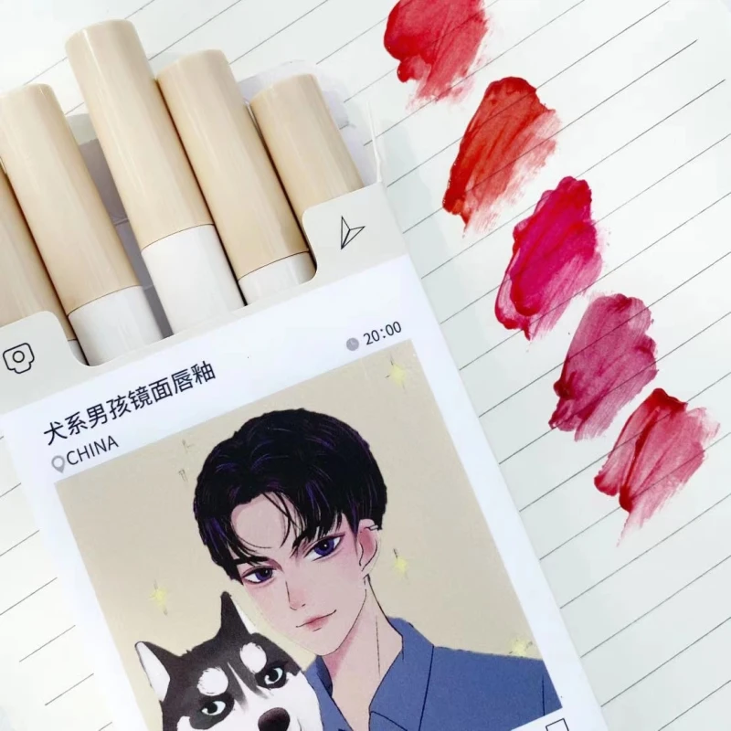 2/5 набор глянцевых блесков для губ с антипригарным покрытием матовый стойкий