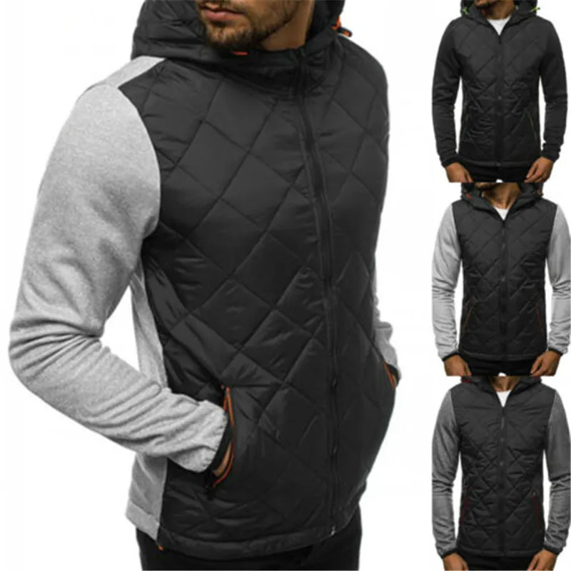 Зимняя модная мужская приталенная толстовка куртка теплая с капюшоном верхняя