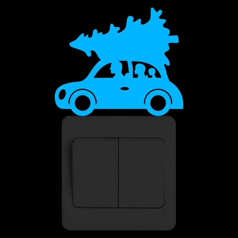 Рождественская елка на машину светится в темноте наклейка стену мультфильм