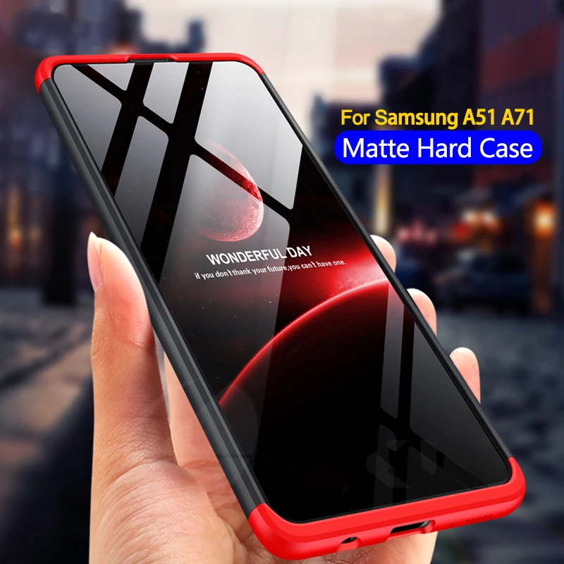 Защитный чехол на 360 градусов для Samsung A51 A71 Note 20 Ультратонкий Жесткий матовый из
