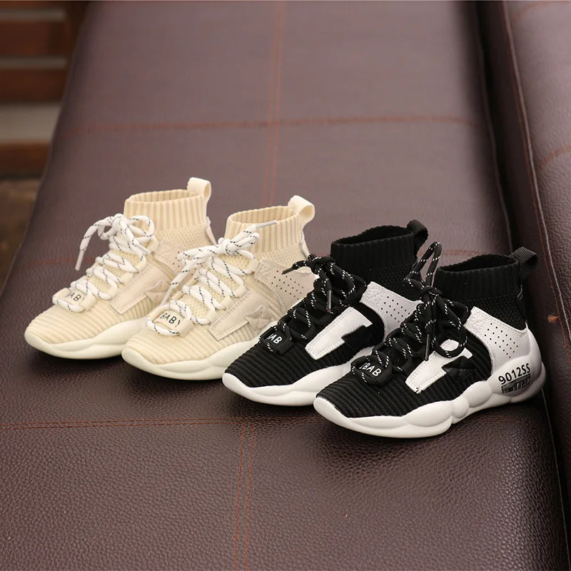 2020 весенне-осенние детские трикотажные кроссовки лоскутные носки из натуральной