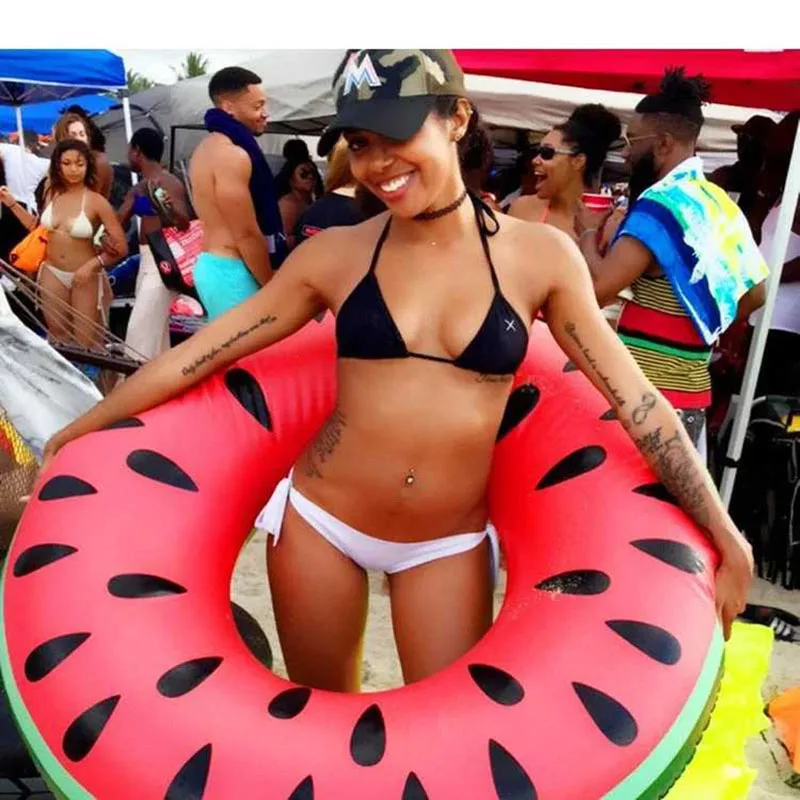 Большой арбуз надувной плавательный круг гигантский спасательный лето веселье