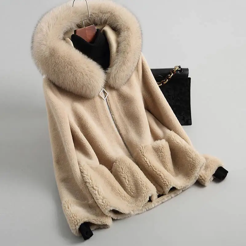 Новинка 2019 зимнее женское Свободное пальто из натурального Лисьего меха с