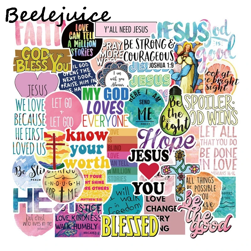 50 шт. знаменитые слова Иисуса винтажные наклейки наклейка с героями мультфильмов