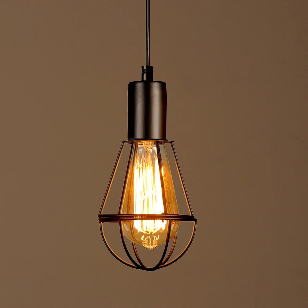 

Modern Pendant Light Iron Gold Black Minimalist Metal Cage Pendant Lamp Living Room Restaurant Shop Bar Fixture Decoration