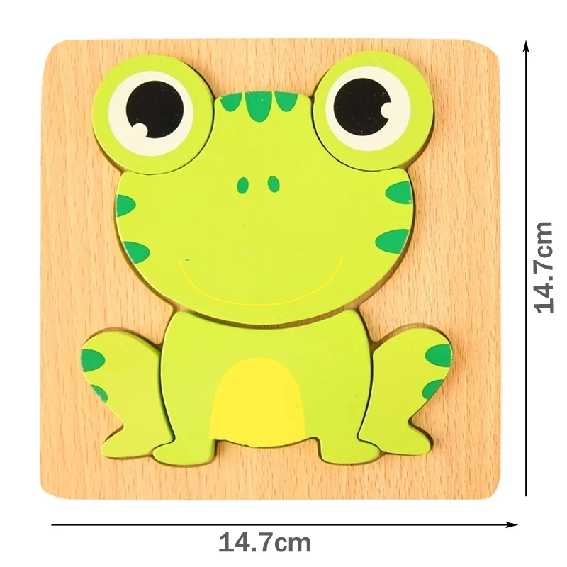 Baby Toys Thicken Wooden 3D Jigsaw Puzzle Cartoon Animal/Traffic Intelligence Wood Puzzle Educational Toys for Children Gifts images - 6