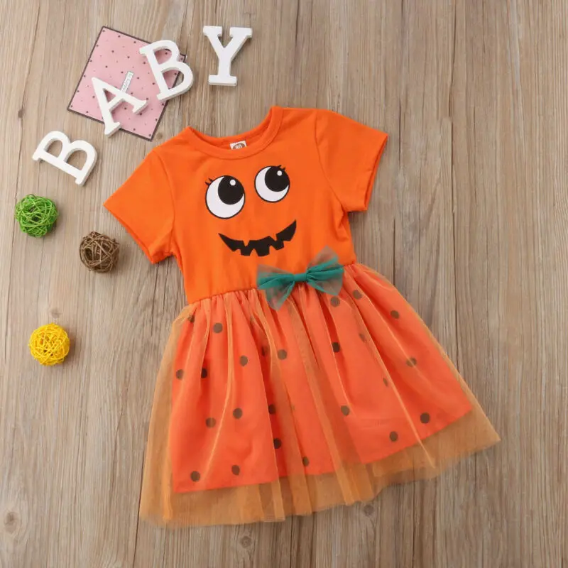 Emmababy костюм для девочек на Хэллоуин феи из тыквы нарядное праздничное платье