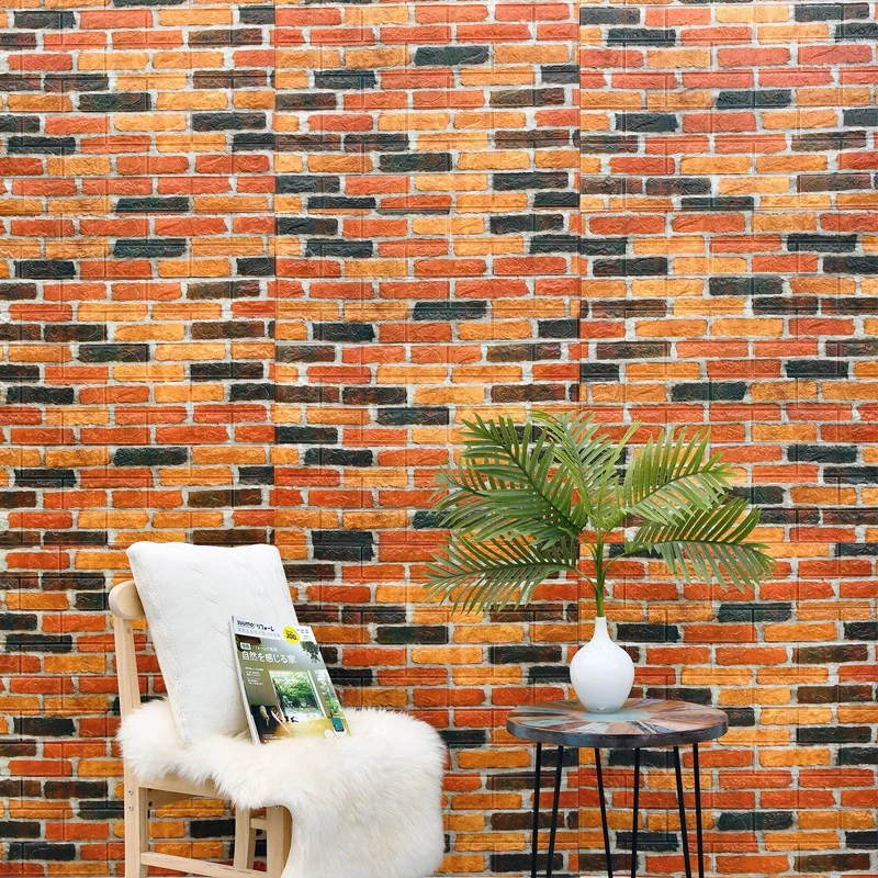 

10PCS 3D Stereo Wall Sticker Art Wallpaper Self-Adhesive Waterproof Wall Moisture-Proof With Foam Retro Brick Pattern Background