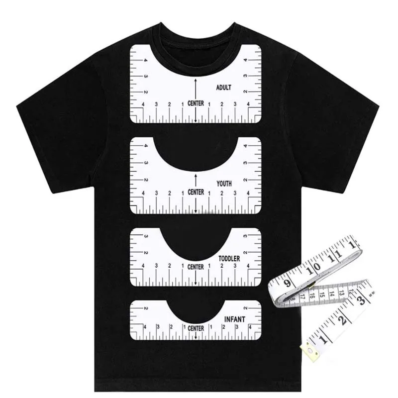 

5 Pack T-Shirt Alignment Rulers Guide to Center Designs for Vinyl and Sublimation Craft Ruler Tool for Making Heat Press