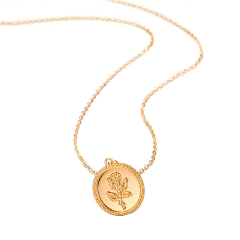 

2021 Jewelry Gifts Women Single Layer Rose Pattern Necklace