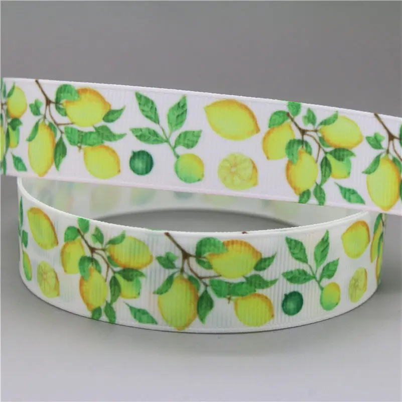 DHK 7/8 'ɵ ярдов цветы с рисунком плодового дерева для напечатан Grosgrain ленты