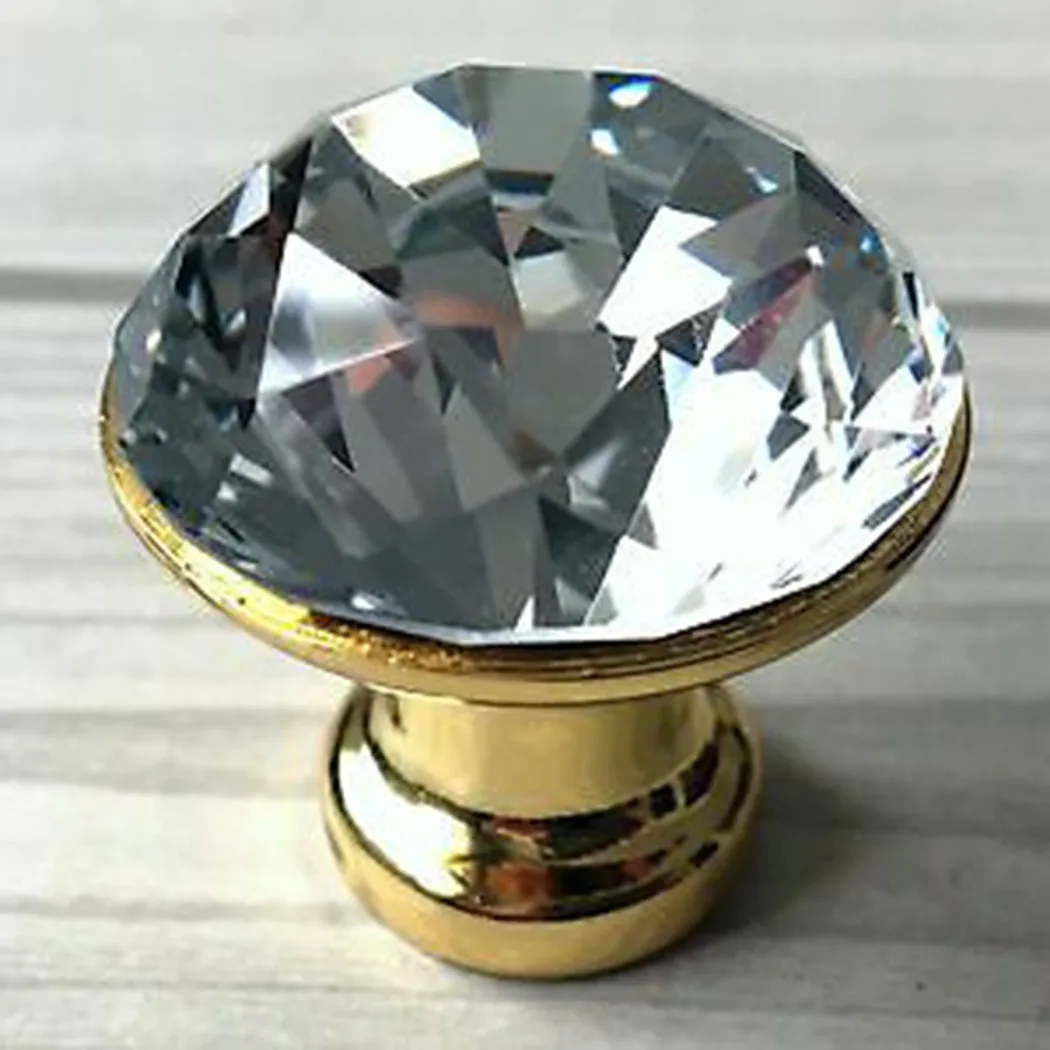 96/128 мм ручки аксессуары шкафчик гардероб буфет Стекло Хрустальное золото|Орудия|