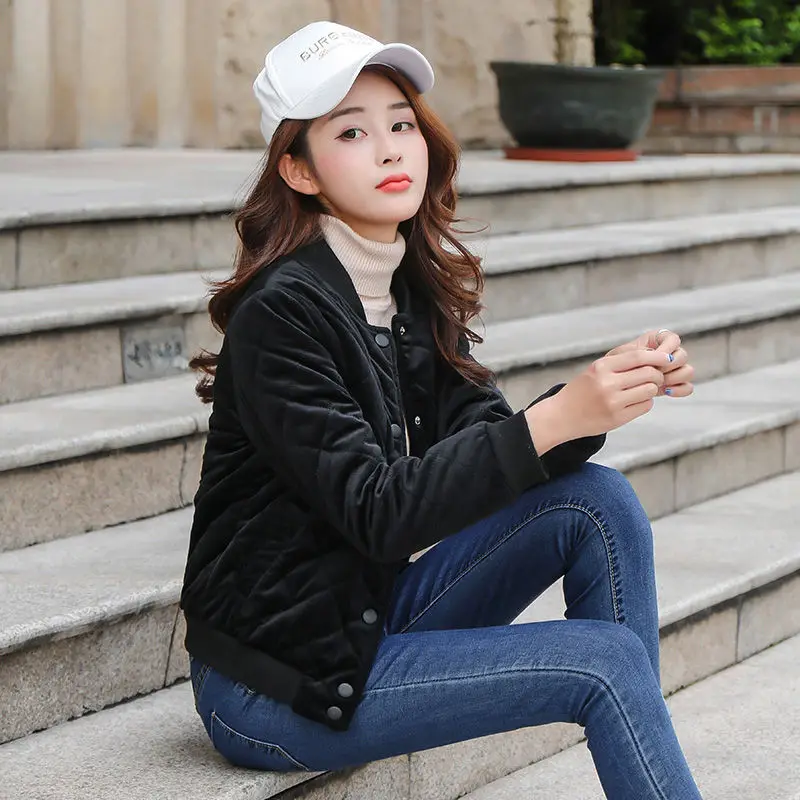 

Autumn Winter Coat Women Down Cotton Jacket Light And Slim Cotton Parka Plus Size 2XL Thin Solid Outerwear Ladies chaqueta mujer