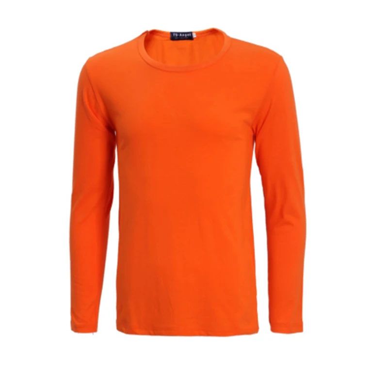 adult long sleeve red running shirt man orange sports t-shirt with round collar men jerseys customized name DIY number | Спорт и