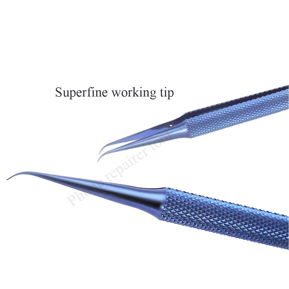 Titanium Alloy Precision Fingerprint Tweezers - Professional Maintenance Tool with 0.15mm Edge - Ideal for Apple Main Board Copper Wire Maintenance image 3
