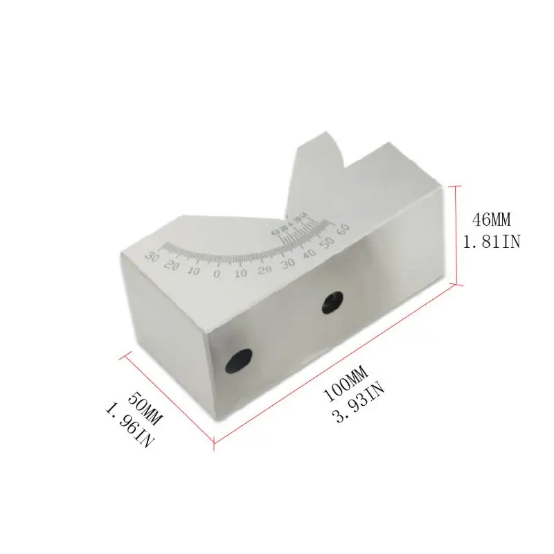 

AP46 Adjustable Angle Gauge V-Block 0 to 60 Degree Ruler for Milling Machine