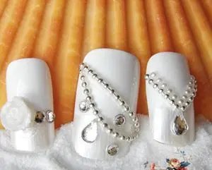 

1x1 м шариковая цепочка с бусинами, 3D наклейки для ногтевого дизайна, Металлические Блестящие шарики-полоски, бусины, украшения на цепочке