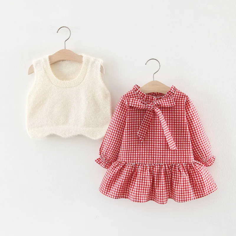 Новинка Vestido Infantil Платье для маленьких девочек Сезон осень-зима От 1 до 5 лет