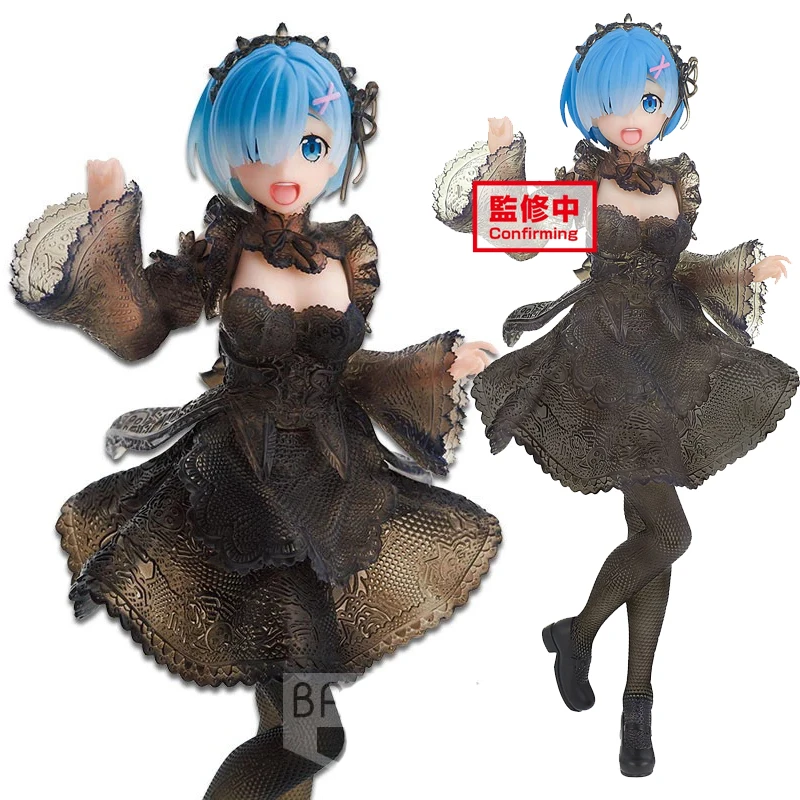 

Фигурка японская из аниме «Re: ZERO-start Life in other World», ПВХ экшн-фигурка Rem Black Dress, Коллекционная модель, кукла, подарок