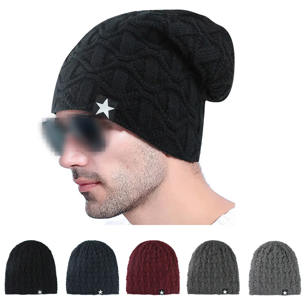 Мужская и женская зимняя модная теплая негабаритная мешковатая эластичная шапка