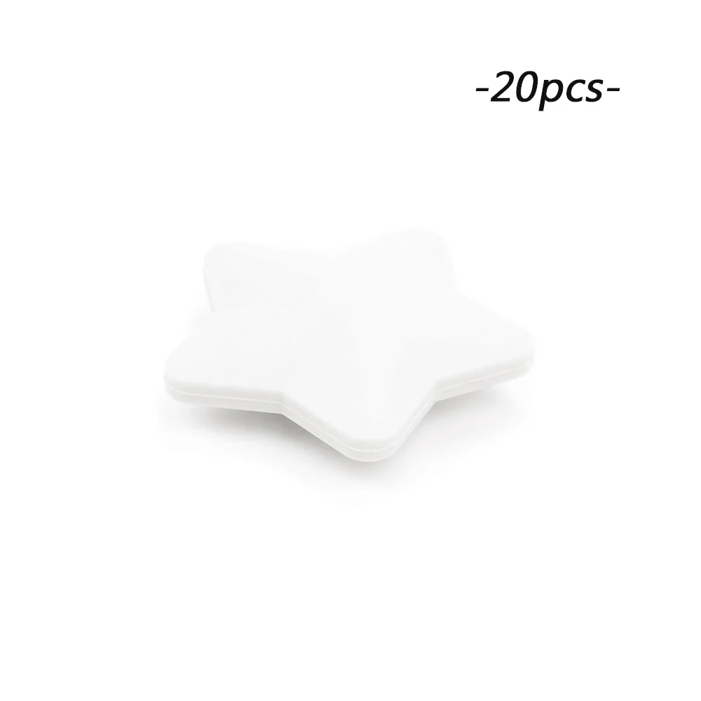snow LOFCA 20 шт Силиконовые Прорезыватели для зубов, Детские Прорезыватели со звездами, Пищевая силиконовая соска-подвеска, BPA бесплатно, DIY бусины для изготовления ювелирных изделий - Цвет: snow