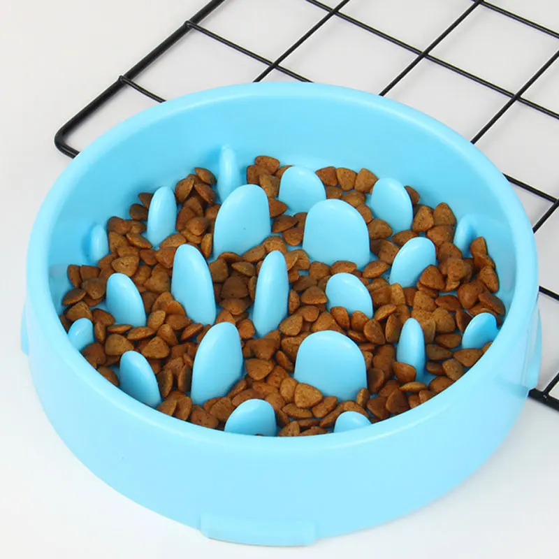 Прочная пластиковая миска для медленной еды домашних животных нескользящая