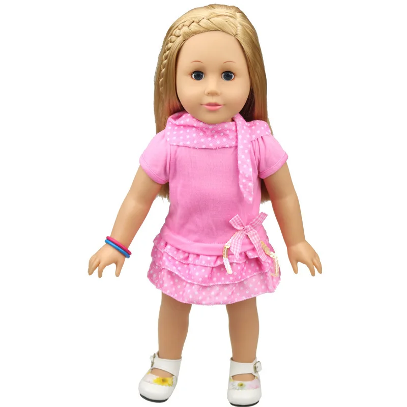 Комплект платье с 3 слоями и леггинсы для девочек одежда 18 дюймов куклы красная