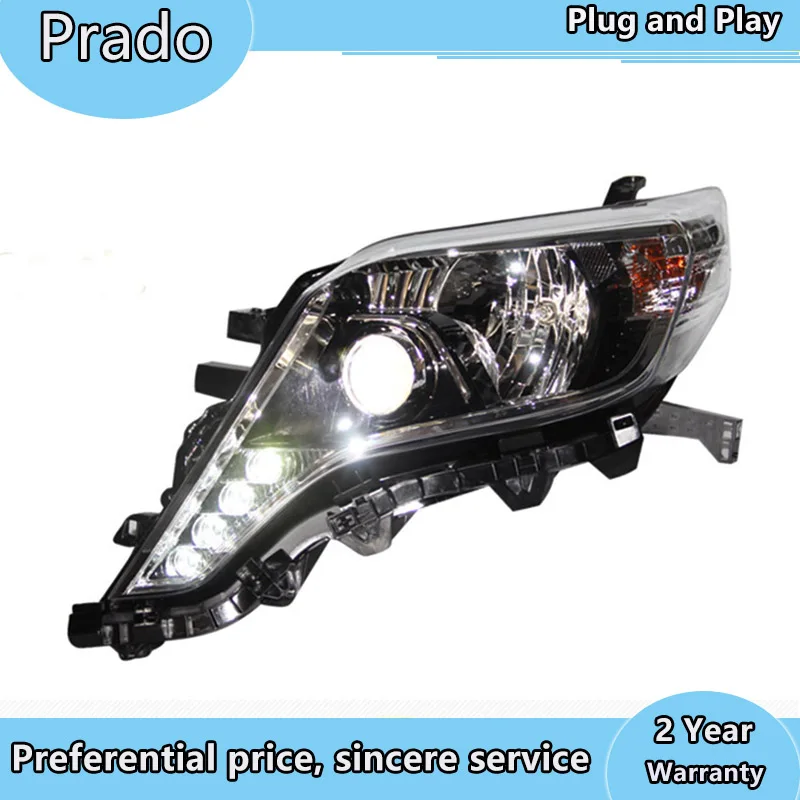 Автомобильный Стайлинг для Toyota- Prado светодиодный налобный фонарь светодиодный DRL Hid головной фонарь Ангел глаз биксенон двойной луч фары аксессуары