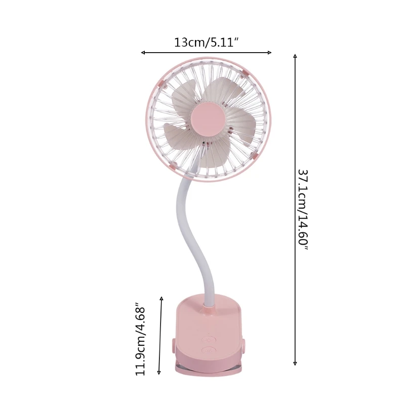

Mini Portable Clip Fan Night Light Desk Fan USB Rechargeable Handheld Foldable Fan Silent Personal Fan for Ourdoor