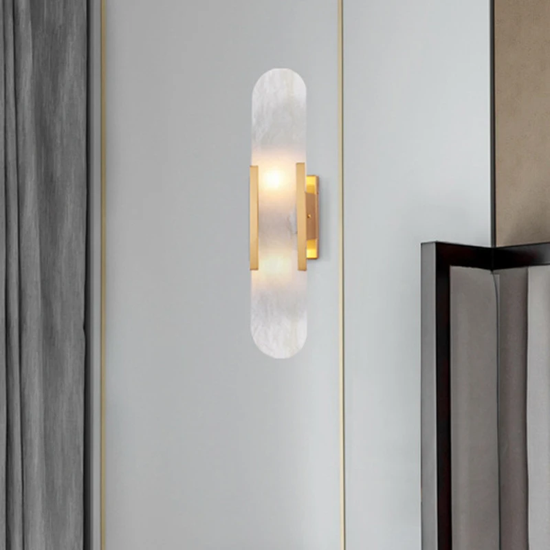 G4 gniazdo ścienne lampa naturalny marmur kinkiet światło Nordic sprzęt salon nocna sypialnia biustonosz Hotel klatka schodowa oświetlenie