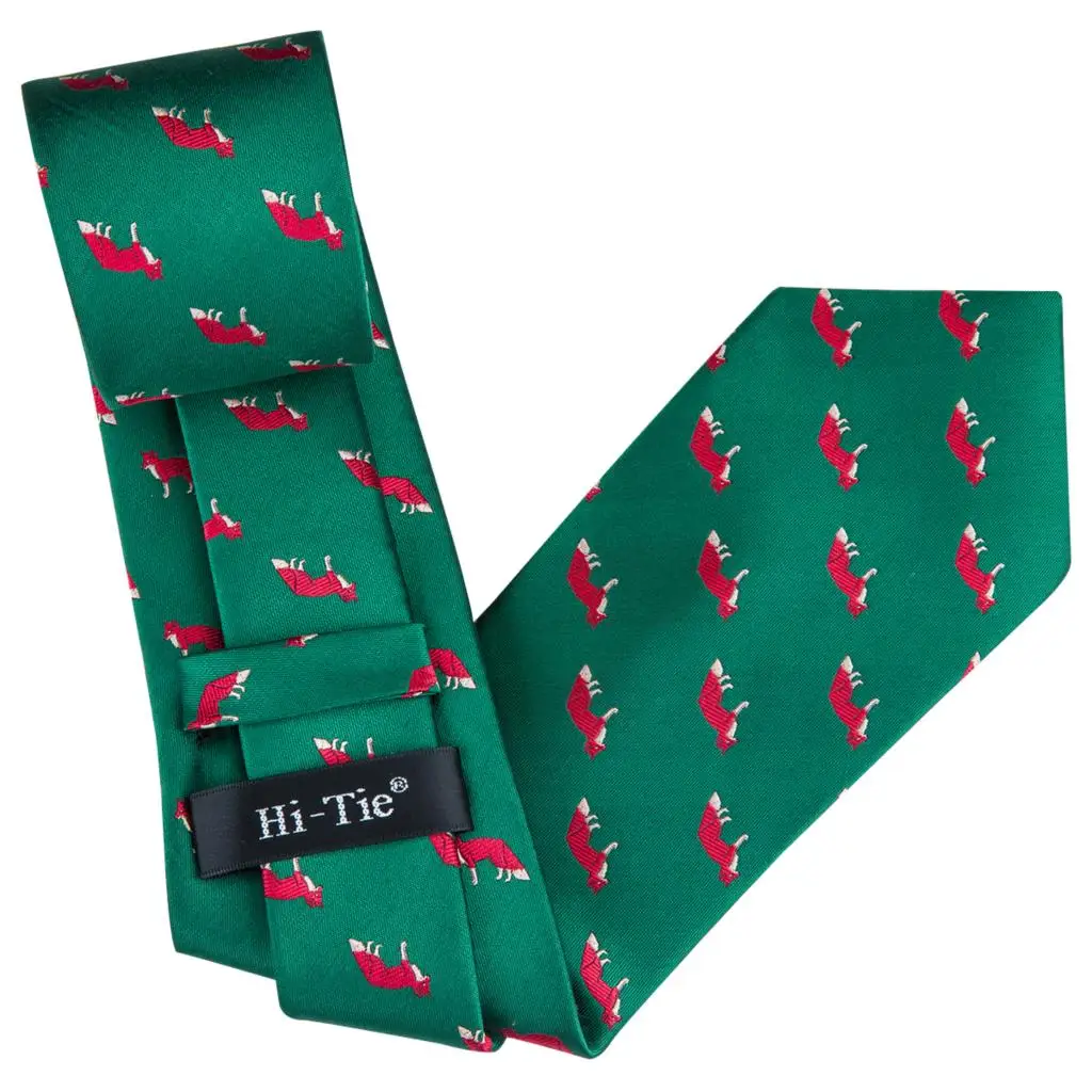 Hi-Tie Шелковый мужской галстук, набор, новинка, дизайнерский галстук в виде животного, рыбы, акулы,, модные вечерние, свадебные галстуки, набор, зеленые, голубые галстуки