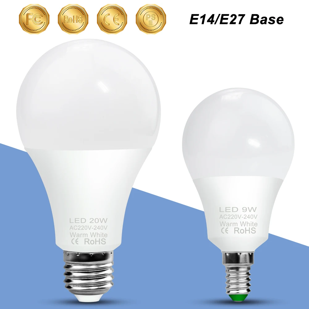 Светодиодная лампа E27 ампульная E14 SMD 2835 светодиодная для внутреннего освещения